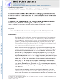 Cover page: Radioresistance of the breast tumor is highly correlated to its level of cancer stem cell and its clinical implication for breast irradiation