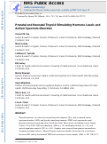 Cover page: Prenatal and Neonatal Thyroid Stimulating Hormone Levels and Autism Spectrum Disorders