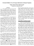 Cover page: Preschool Children's Use of Category Information to Interpret Negations
