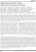 Cover page: Biallelic Mutations in ADPRHL2, Encoding ADP-Ribosylhydrolase 3, Lead to a Degenerative Pediatric Stress-Induced Epileptic Ataxia Syndrome