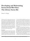 Cover page: Developing and Maintaining Instructional Web Sites