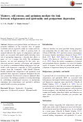 Cover page: Mastery, self-esteem, and optimism mediate the link between religiousness and spirituality and postpartum depression