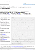 Cover page: Simulation-based workshop for emergency preparedness in otolaryngology.