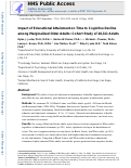 Cover page: Impact of educational attainment on time to cognitive decline among marginalized older adults: Cohort study of 20,311 adults.