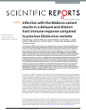 Cover page: Infection with the Makona variant results in a delayed and distinct host immune response compared to previous Ebola virus variants.