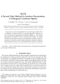 Cover page: A second-order method for interface reconstruction in orthogonal 
coordinate systems