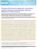 Cover page: Peripherally derived angiotensin converting enzyme-enhanced macrophages alleviate Alzheimer-related disease.