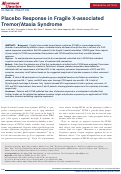 Cover page: Placebo Response in Fragile X‐associated Tremor/Ataxia Syndrome