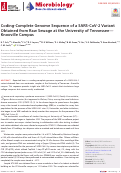 Cover page: Coding-Complete Genome Sequence of a SARS-CoV-2 Variant Obtained from Raw Sewage at the University of Tennessee—Knoxville Campus