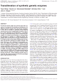 Cover page: Transliteration of synthetic genetic enzymes