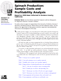 Cover page: Spinach Production: Sample Costs and Profitability Analysis