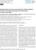 Cover page: Quantifying the loss of processed natural gas within California's South Coast Air Basin using long-term measurements of ethane and methane