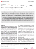 Cover page: Initial experience of dedicated breast PET imaging of ER+ breast cancers using [F-18]fluoroestradiol.