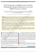 Cover page: Host Perspectives of High-Income Country Orthopaedic Resident Rotations in Low and Middle-Income Countries