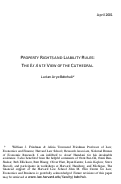 Cover page: Property Rights and Liability Rules: The Ex Ante View of the Cathedral
