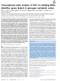 Cover page: Transcriptome-wide analysis of PGC-1α–binding RNAs identifies genes linked to glucagon metabolic action