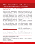 Cover page: What Can a Pandemic Teach Us About Competency‐based Medical Education?