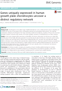 Cover page: Genes uniquely expressed in human growth plate chondrocytes uncover a distinct regulatory network