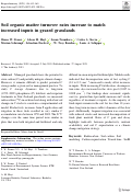 Cover page: Soil organic matter turnover rates increase to match increased inputs in grazed grasslands