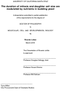 Cover page: The duration of mitosis and daughter cell size are modulated by nutrients in budding yeast