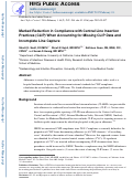 Cover page: Marked reduction in compliance with central line insertion practices (CLIP) when accounting for missing CLIP data and incomplete line capture