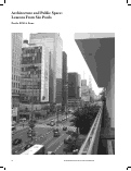 Cover page: Architecture and Public Space:  Lessons From Sao Paulo
