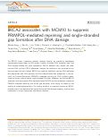 Cover page: BRCA2 associates with MCM10 to suppress PRIMPOL-mediated repriming and single-stranded gap formation after DNA damage