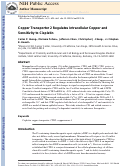 Cover page: Copper transporter 2 regulates intracellular copper and sensitivity to cisplatin