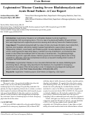 Cover page: Legionnaires’ Disease Causing Severe Rhabdomyolysis and Acute Renal Failure: A Case Report