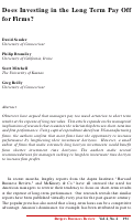Cover page: Does Investing in the Long Term Pay Off for Firms?