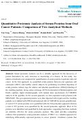 Cover page: Quantitative Proteomic Analysis of Serum Proteins from Oral Cancer Patients: Comparison of Two Analytical Methods