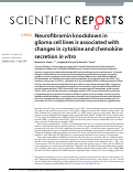 Cover page: Neurofibromin knockdown in glioma cell lines is associated with changes in cytokine and chemokine secretion in vitro