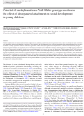 Cover page: Catechol-O-methyltransferase Val158Met genotype moderates the effect of disorganized attachment on social development in young children