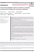 Cover page: Acute echocardiographic effects of sotalol on ventricular systolic function in dogs with ventricular arrhythmias