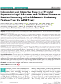 Cover page: Independent and Interactive Impacts of Prenatal Exposure to Legal Substances and Childhood Trauma on Emotion Processing in Pre-Adolescents: Preliminary Findings From the ABCD Study