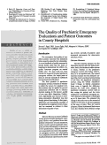 Cover page: The quality of psychiatric emergency evaluations and patient outcomes in county hospitals.