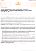 Cover page: Clinical Practice Guideline for the Pharmacologic Treatment of Chronic Insomnia in Adults: An American Academy of Sleep Medicine Clinical Practice Guideline.