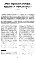 Cover page: Partial Sequence Characterization of Citrus tristeza virus Associated with Breaking of the General Resistance to CTV Expressed in Poncirus trifoliata