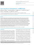 Cover page: Pain empathy in schizophrenia: an fMRI study.