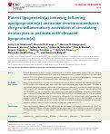 Cover page: Potent lipoprotein(a) lowering following apolipoprotein(a) antisense treatment reduces the pro-inflammatory activation of circulating monocytes in patients with elevated lipoprotein(a)