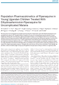 Cover page: Population Pharmacokinetics of Piperaquine in Young Ugandan Children Treated With Dihydroartemisinin-Piperaquine for Uncomplicated Malaria.