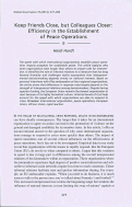 Cover page: Keep Friends Close, but Colleagues Closer: Efficiency in the Establishment of Peace Operations.