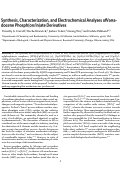 Cover page: Synthesis, Characterization, and Electrochemical Analyses of Vanadocene Tetrametaphosphate and Phosphinate Derivatives