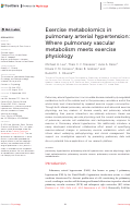 Cover page: Exercise metabolomics in pulmonary arterial hypertension: Where pulmonary vascular metabolism meets exercise physiology