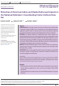 Cover page: Retention of American Indian and Alaska Native participants in the National Alzheimer's Coordinating Center Uniform Data Set