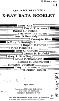 Cover page: X-Ray Data Booklet