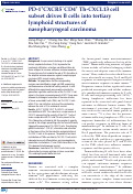 Cover page: PD-1+CXCR5−CD4+ Th-CXCL13 cell subset drives B cells into tertiary lymphoid structures of nasopharyngeal carcinoma