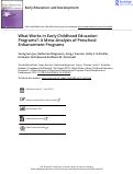 Cover page: What Works in Early Childhood Education Programs?: A Meta–Analysis of Preschool Enhancement Programs