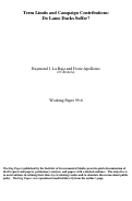 Cover page: Term Limits and Campaign Contributions: Do Lame Ducks Suffer?