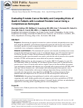 Cover page: Evaluating prostate cancer mortality and competing risks of death in patients with localized prostate cancer using a comprehensive nomogram